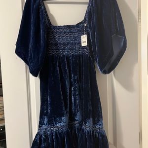 Free People Blue Puff Sleeve Sundress
